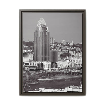 Framed Matte Canvas Cityscape Print — Cincinnati Wall Art