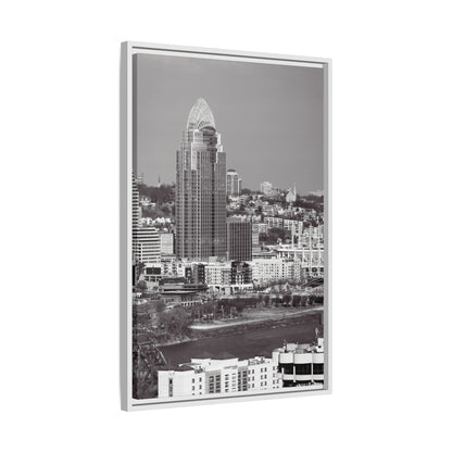 Framed Matte Canvas Cityscape Print — Cincinnati Wall Art