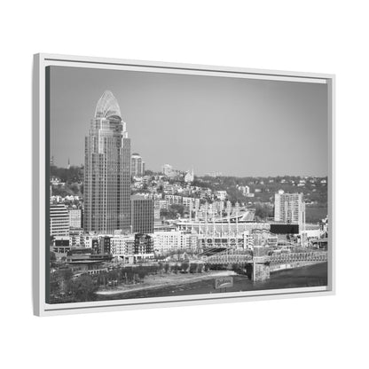 Cincy in the Fall Wall Art — Black & White Cityscape Print