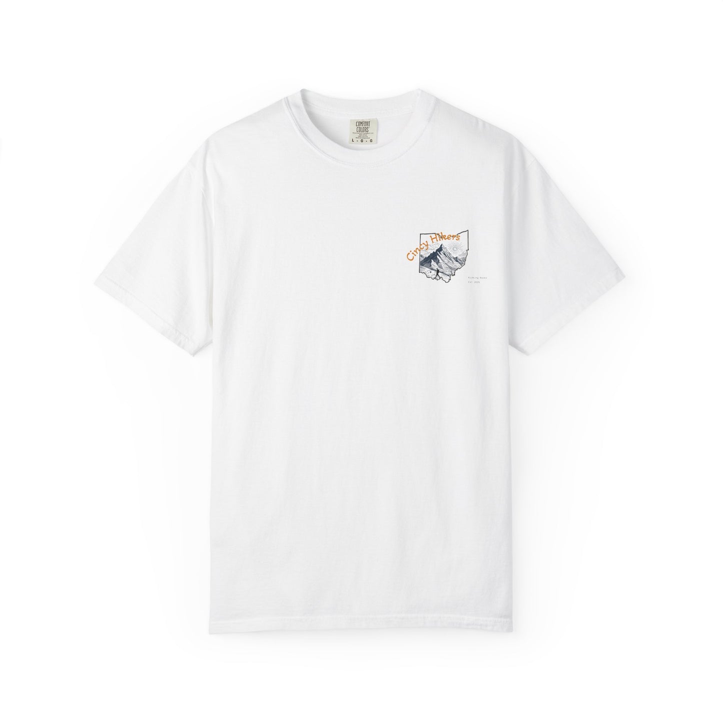 Camp Laugh Repeat T-Shirt — Camping Graphic Tee with Pocket Mountain Design