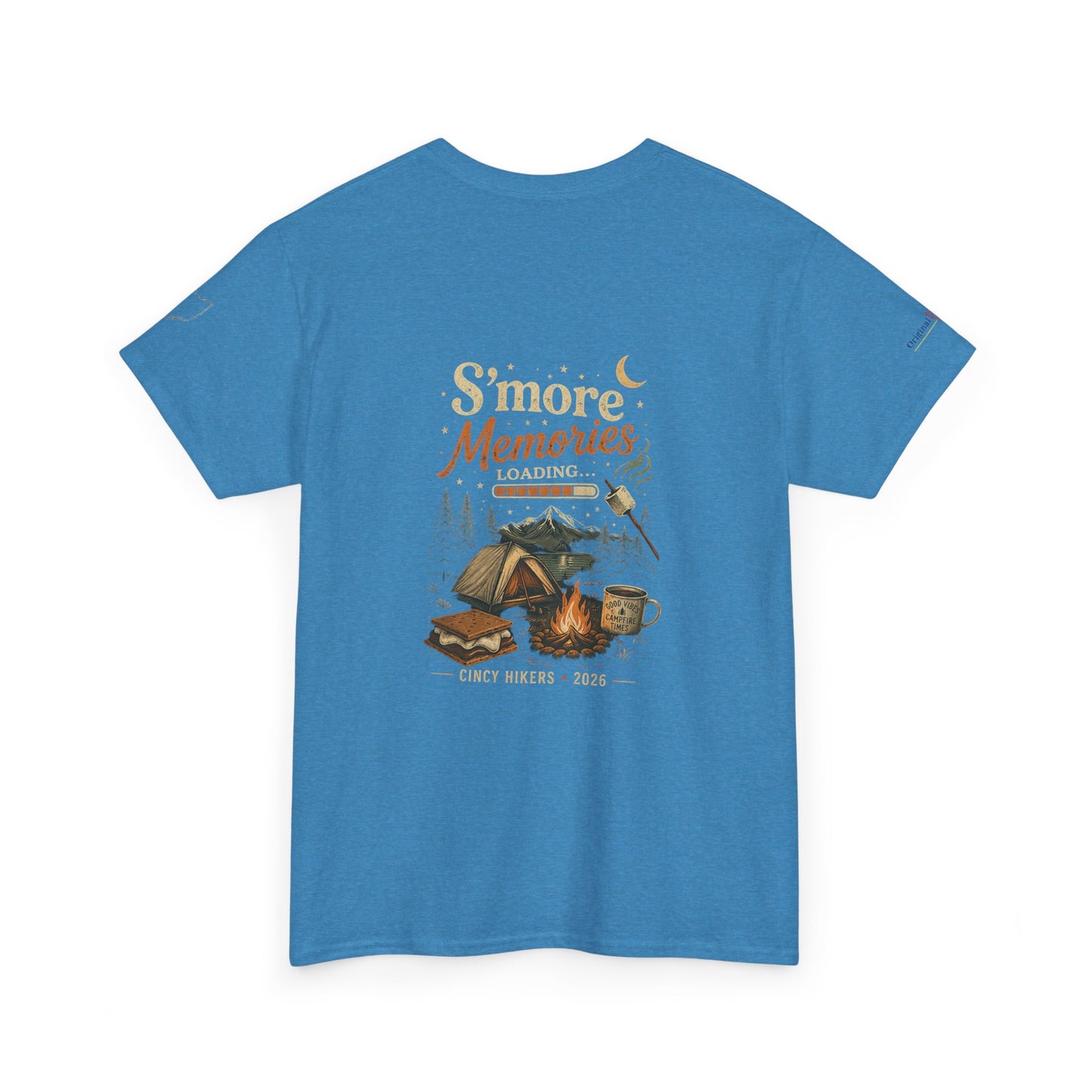 S'more Memories Camping T-Shirt – Retro Campfire Tent Graphic Tee