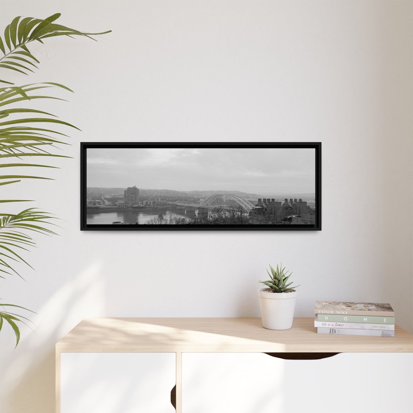 Queen City Bridges Winter Matte Canvas (Framed)