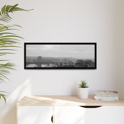 Queen City Bridges Winter Matte Canvas (Framed)