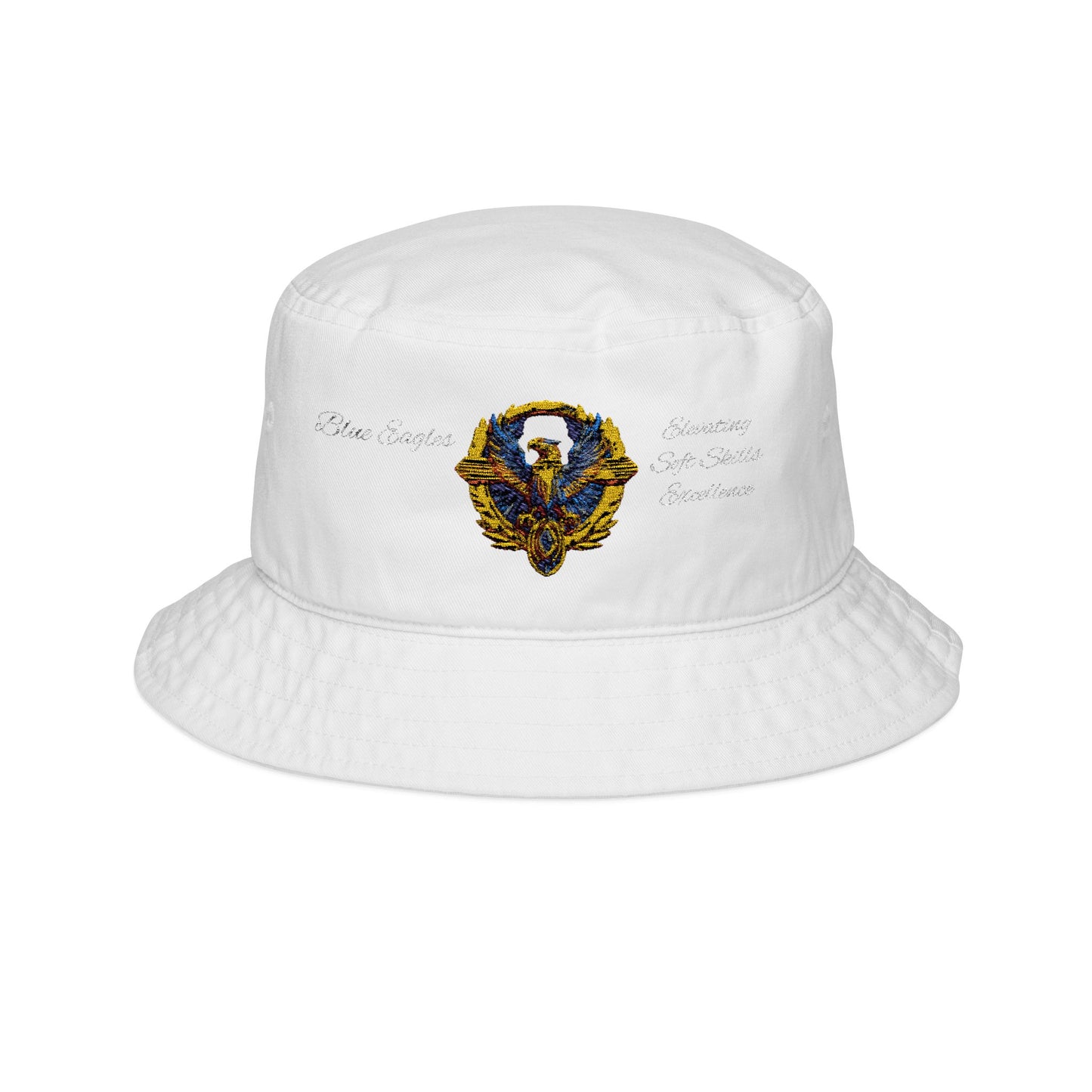 Blue Eagle Embroidered Bucket Hat with Motivational Quotes, Stylish Hat, Summer Accessory, Gift for Him/Her, Outdoor Bucket Hat
