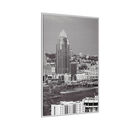 Framed Matte Canvas Cityscape Print — Cincinnati Wall Art