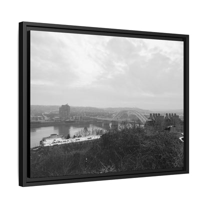 Queen City Bridges Winter Matte Canvas (Framed)