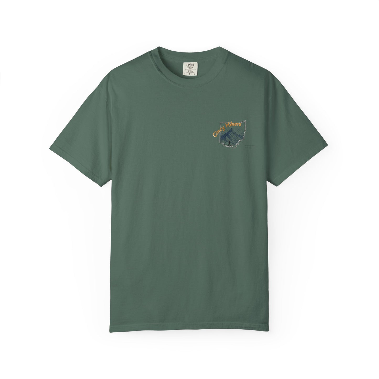 Camp Laugh Repeat T-Shirt — Camping Graphic Tee with Pocket Mountain Design