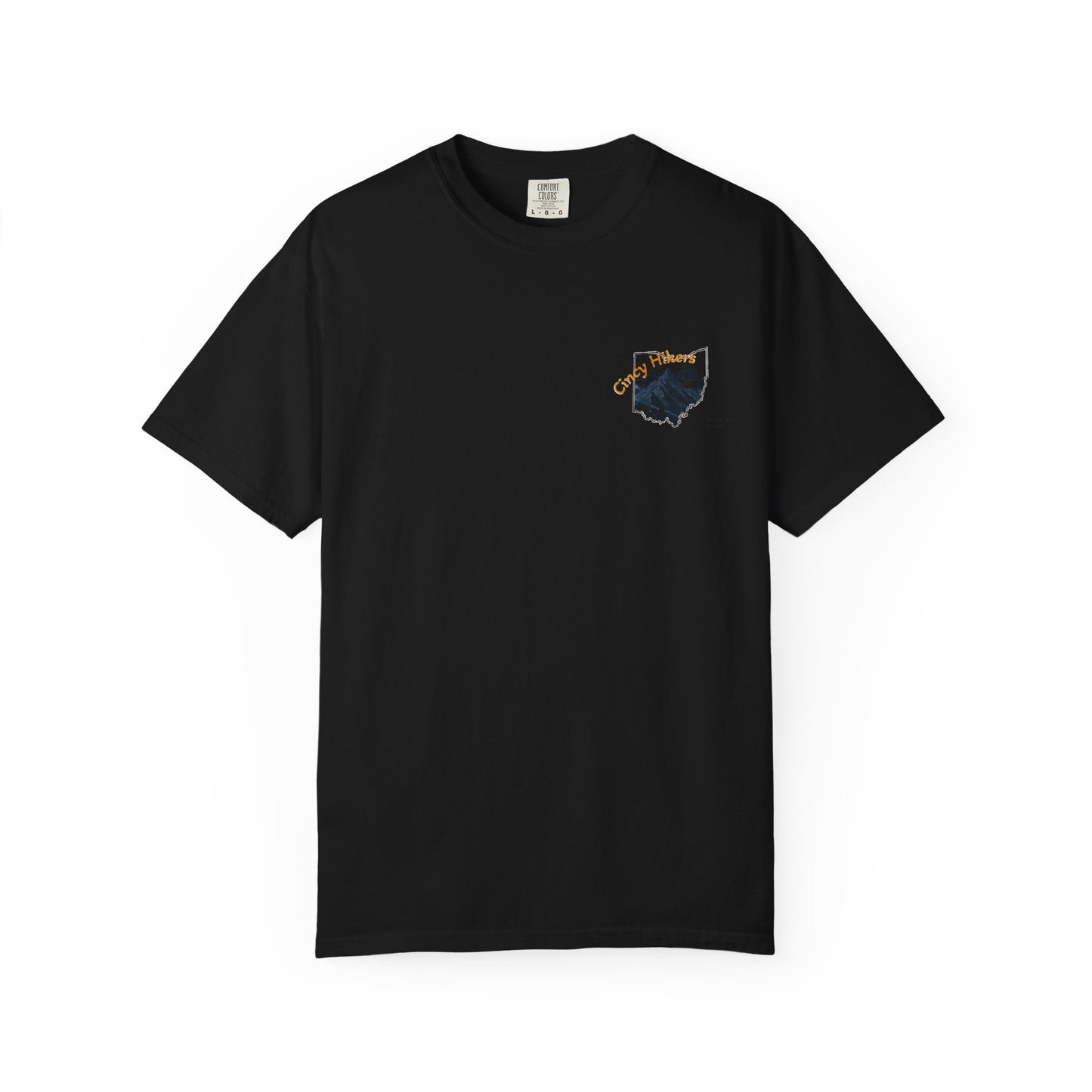 Camp Laugh Repeat T-Shirt — Camping Graphic Tee with Pocket Mountain Design