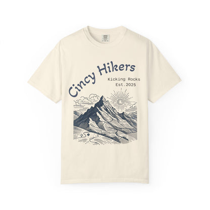 Cinci Hikers T-Shirt - Kicking Rocks Est. 2025 VerKi3 | Unisex Garment-Dyed Tee for Outdoor Enthusiasts