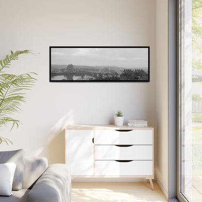 Queen City Bridges Winter Matte Canvas (Framed)