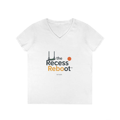 The Recess Reboot V-Neck Tee — "Reclaim Your Play" Women's T‑Shirt