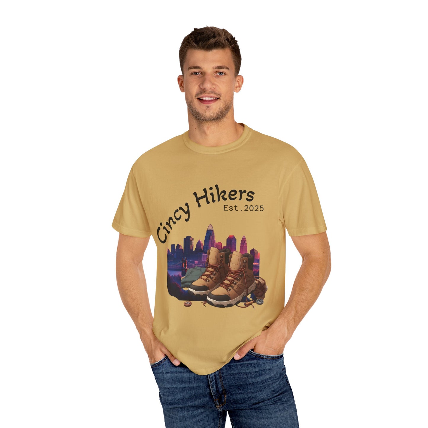 Cincy Hikers T-Shirt - Kicking Rocks Est. 2025 | Unisex Garment-Dyed Tee for Outdoor Enthusiasts
