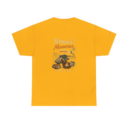 S'more Memories Camping T-Shirt – Retro Campfire Tent Graphic Tee