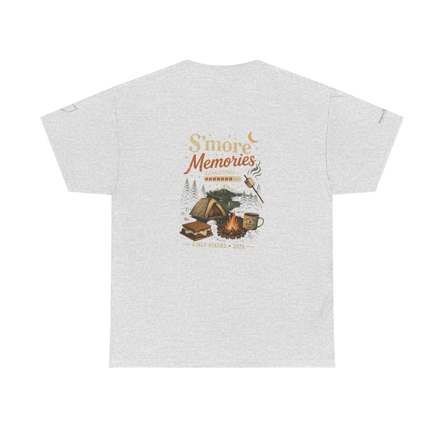 S'more Memories Camping T-Shirt – Retro Campfire Tent Graphic Tee