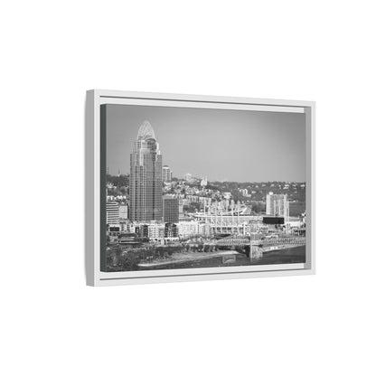 Cincy in the Fall Wall Art — Black & White Cityscape Print