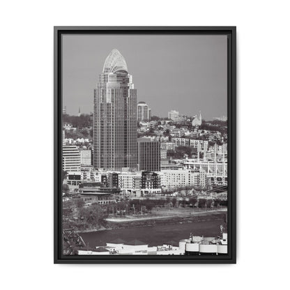 Framed Matte Canvas Cityscape Print — Cincinnati Wall Art