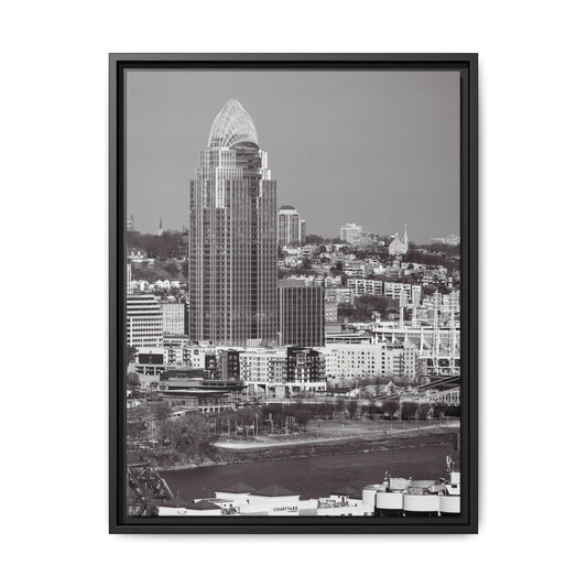 Framed Matte Canvas Cityscape Print — Cincinnati Wall Art
