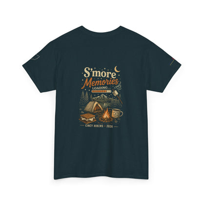 S'more Memories Camping T-Shirt – Retro Campfire Tent Graphic Tee