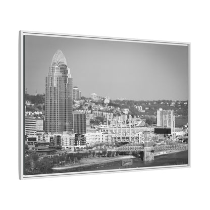 Cincy in the Fall Wall Art — Black & White Cityscape Print