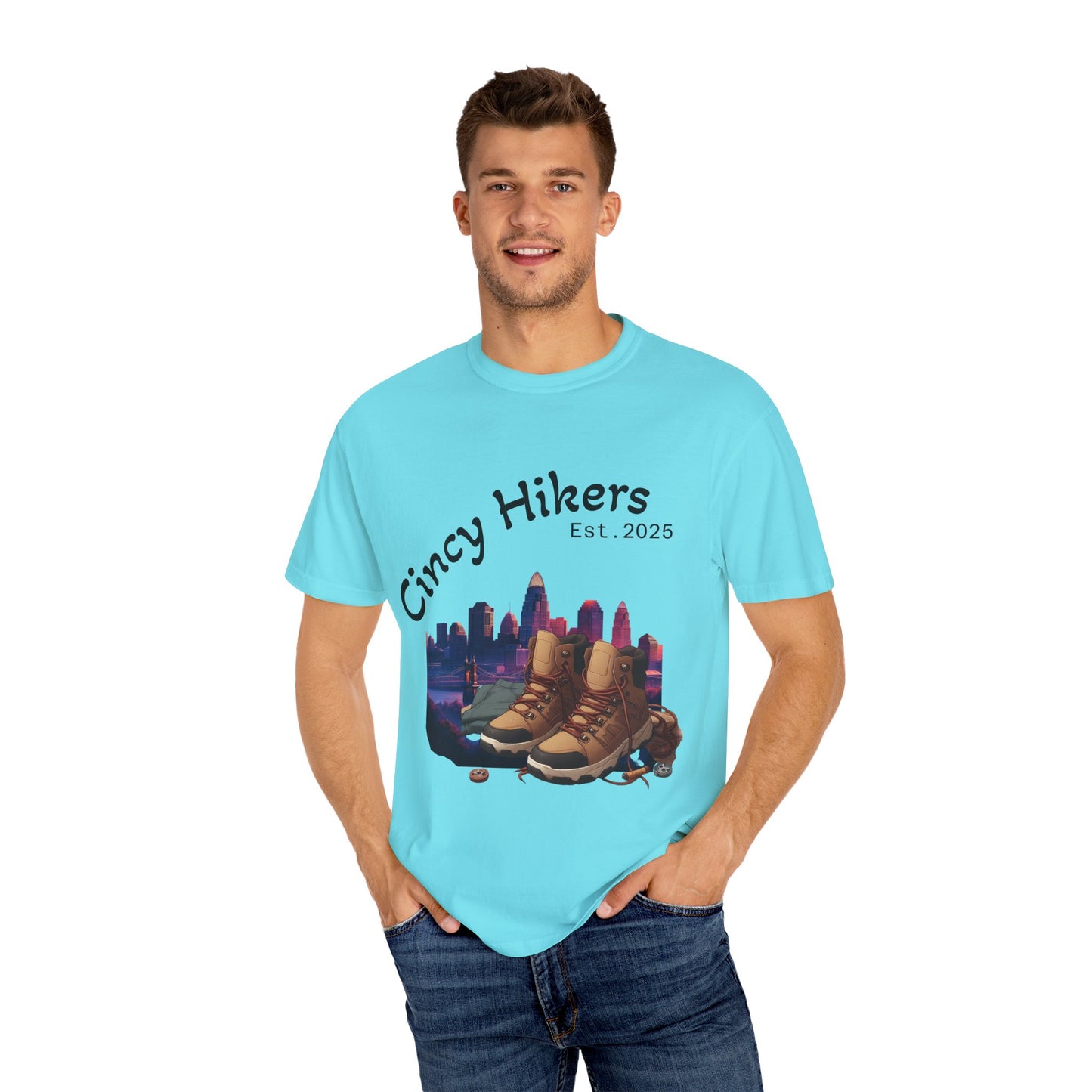 Cincy Hikers T-Shirt - Kicking Rocks Est. 2025 | Unisex Garment-Dyed Tee for Outdoor Enthusiasts