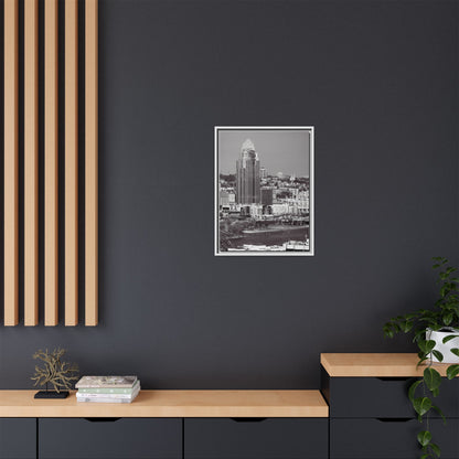 Framed Matte Canvas Cityscape Print — Cincinnati Wall Art