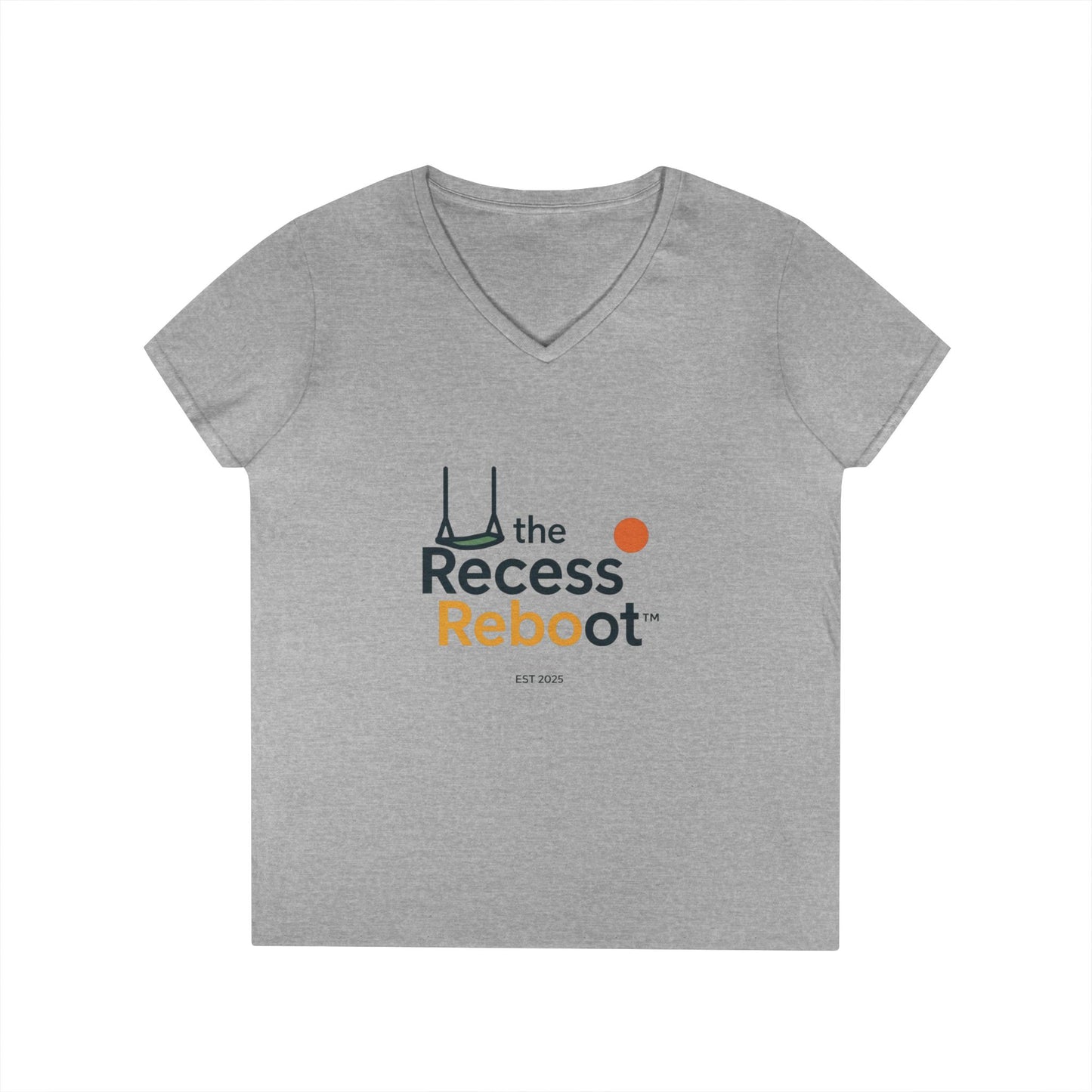 The Recess Reboot V-Neck Tee — "Reclaim Your Play" Women's T‑Shirt