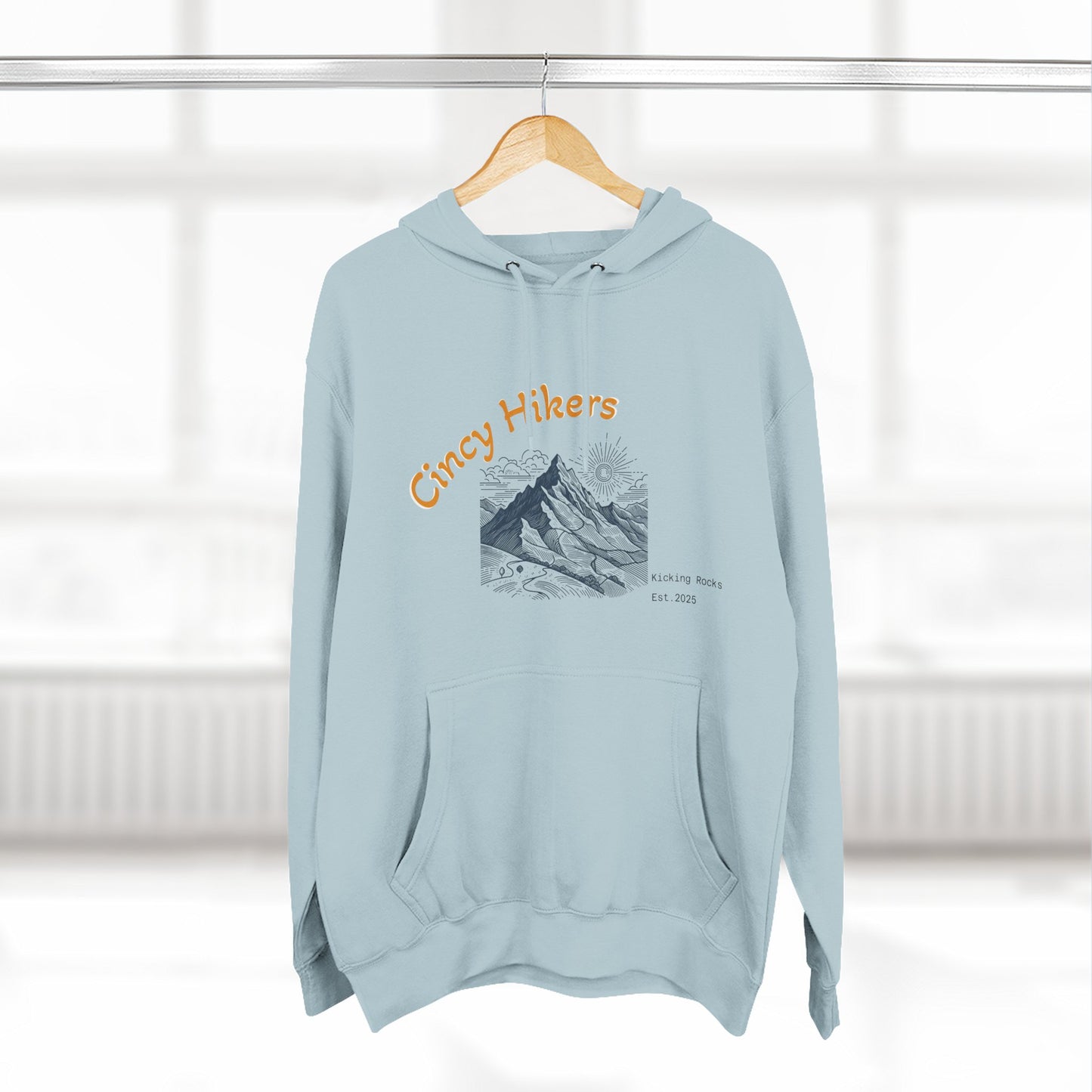 Cincy Hikers Fleece Hoodie, Cozy Mountain Apparel for Outdoor Lovers, Perfect Gift for Hikers, Camping, or Adventurers