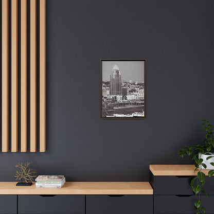 Framed Matte Canvas Cityscape Print — Cincinnati Wall Art