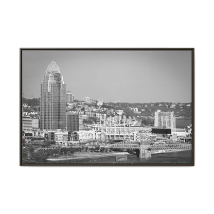 Cincy in the Fall Wall Art — Black & White Cityscape Print