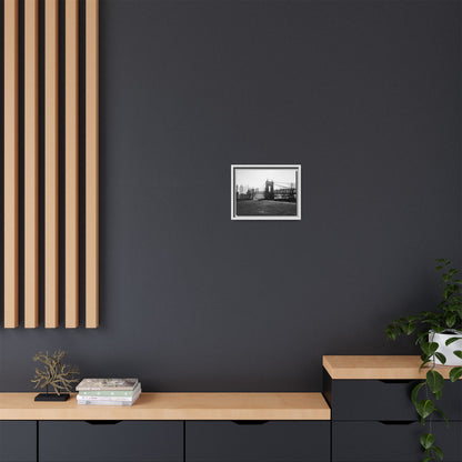 Queen City People Bridge Winter Canvas Framed