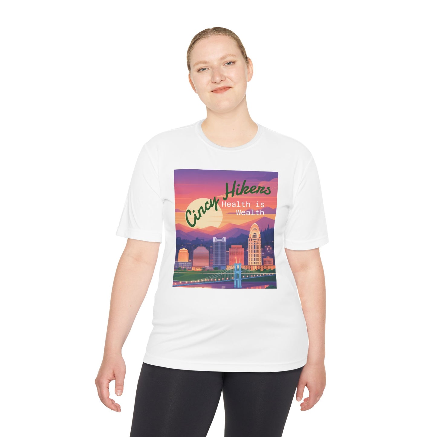 Health is Wealth: Unisex Moisture Wicking Tee for Hikers, Fitness Lovers, Outdoor Adventures, Travel, Gym Wear