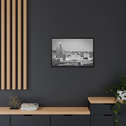 Cincy in the Fall Wall Art — Black & White Cityscape Print