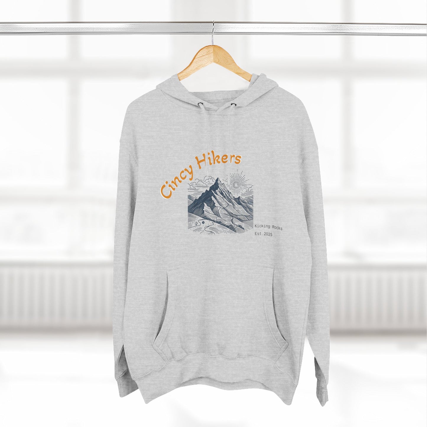 Cincy Hikers Fleece Hoodie, Cozy Mountain Apparel for Outdoor Lovers, Perfect Gift for Hikers, Camping, or Adventurers