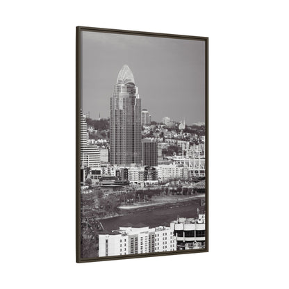 Framed Matte Canvas Cityscape Print — Cincinnati Wall Art