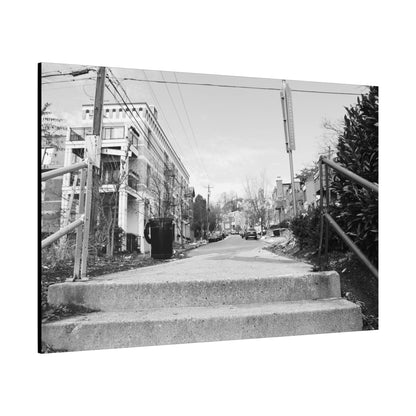 Cincinnati Urban Steps Matte Canvas Print — Peaceful Empty Street Wall Art