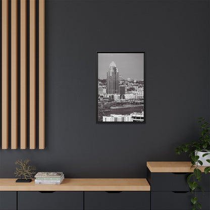 Framed Matte Canvas Cityscape Print — Cincinnati Wall Art