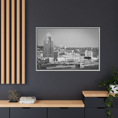 Cincy in the Fall Wall Art — Black & White Cityscape Print