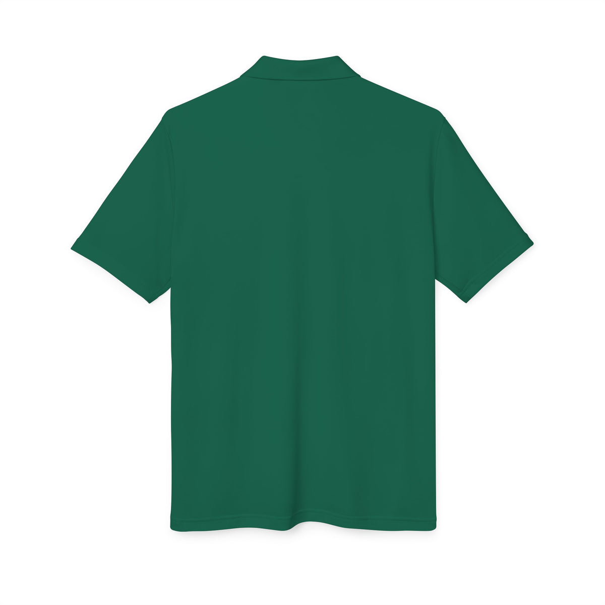 White Performance Polo Shirt with Embroidered Golf Emblem