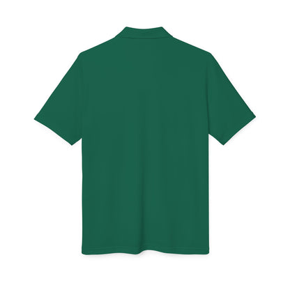 White Performance Polo Shirt with Embroidered Golf Emblem