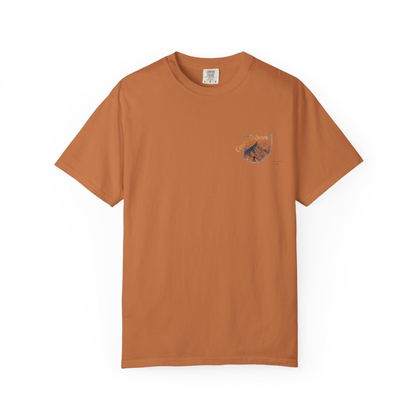 Camp Laugh Repeat T-Shirt — Camping Graphic Tee with Pocket Mountain Design
