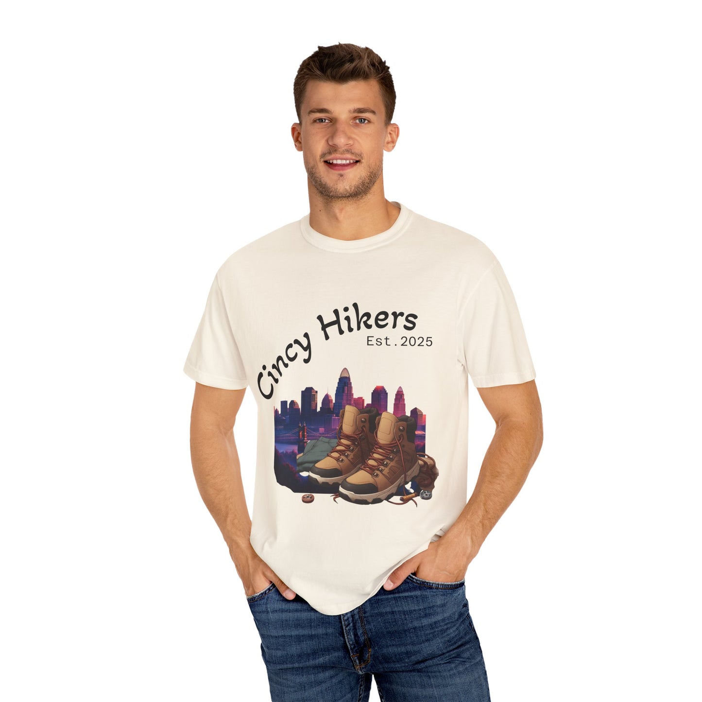 Cincy Hikers T-Shirt - Kicking Rocks Est. 2025 | Unisex Garment-Dyed Tee for Outdoor Enthusiasts