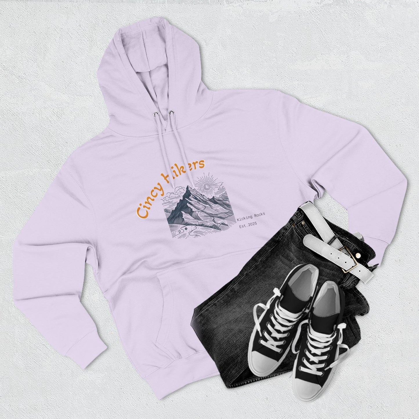 Cincy Hikers Fleece Hoodie, Cozy Mountain Apparel for Outdoor Lovers, Perfect Gift for Hikers, Camping, or Adventurers