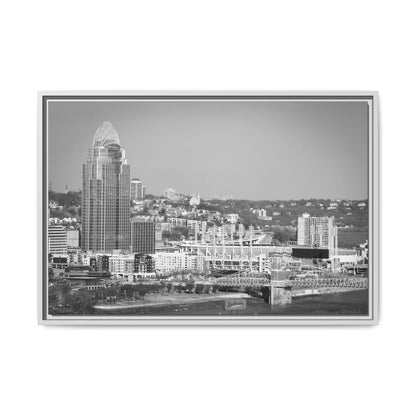 Cincy in the Fall Wall Art — Black & White Cityscape Print