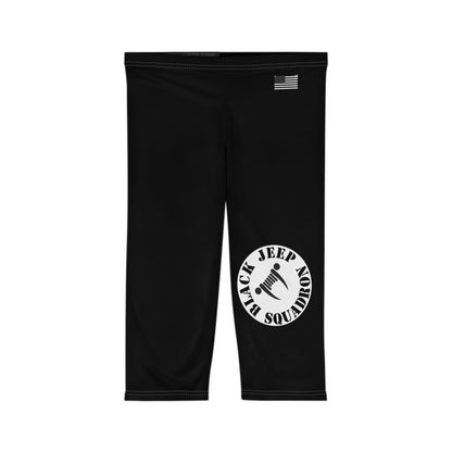 Black Jeep Squadron Women’s Capri Leggings (AOP)