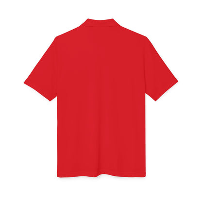 White Performance Polo Shirt with Embroidered Golf Emblem