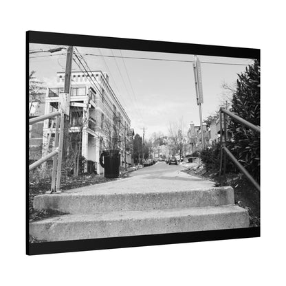 Cincinnati Urban Steps Matte Canvas Print — Peaceful Empty Street Wall Art