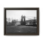 Queen City People Bridge Winter Canvas Framed
