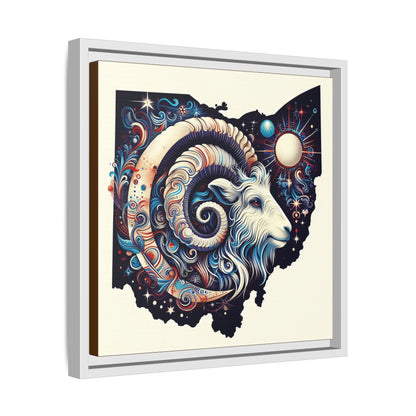 Ohio Ram Art Print - Colorful Framed Canvas Decor for Home & Office