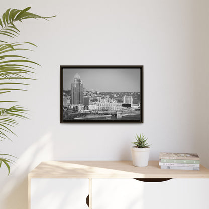 Cincy in the Fall Wall Art — Black & White Cityscape Print