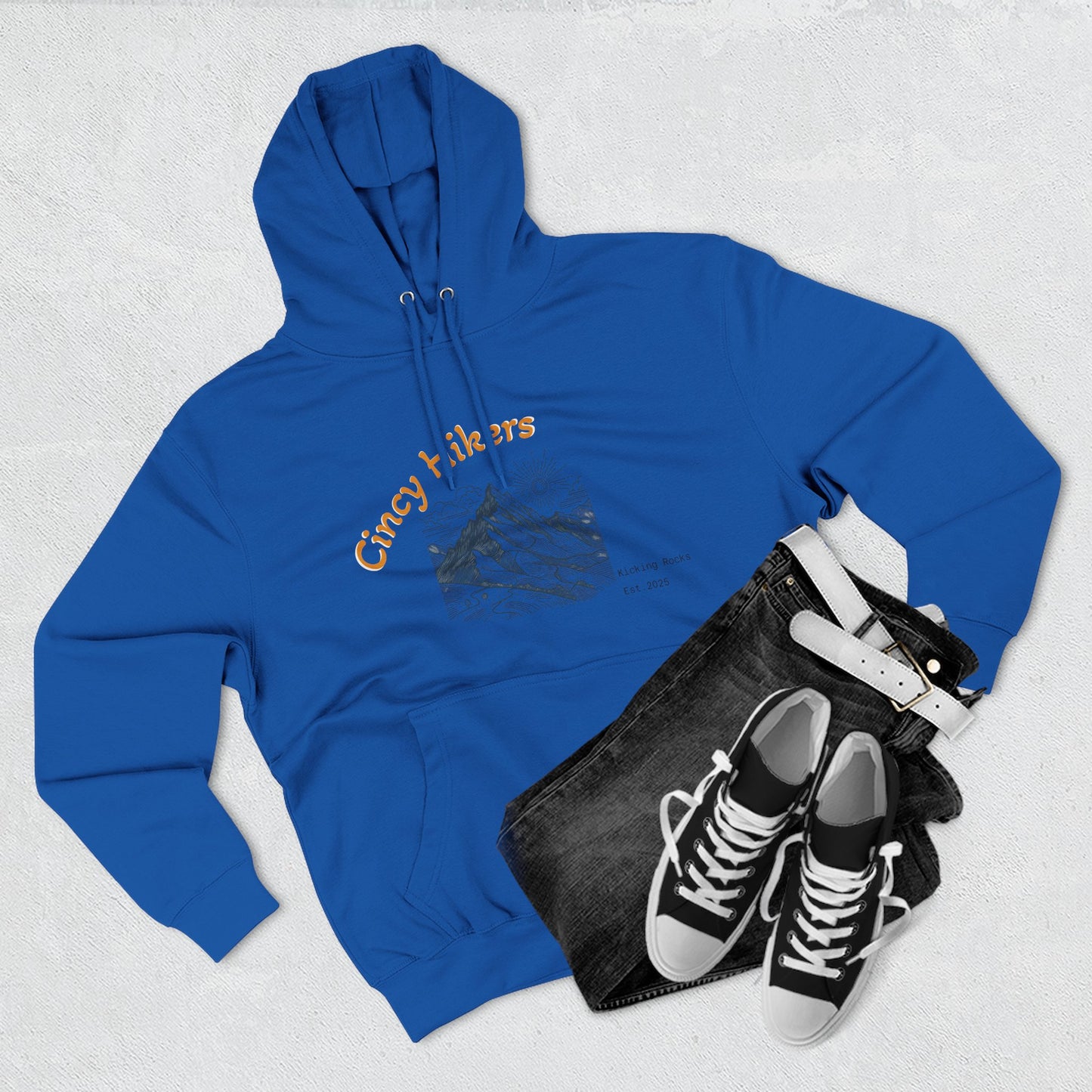 Cincy Hikers Fleece Hoodie, Cozy Mountain Apparel for Outdoor Lovers, Perfect Gift for Hikers, Camping, or Adventurers